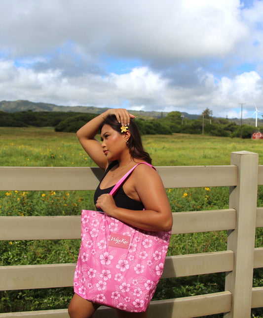 PINK HIBISCUS TOTE