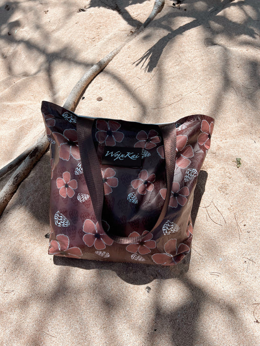 BROWN HEBREW SHELL TOTE