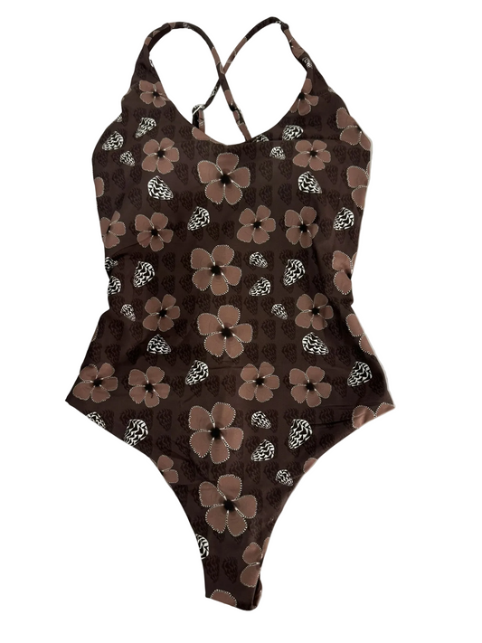 Women’s One Piece Swim - Brown Hebrew Shell