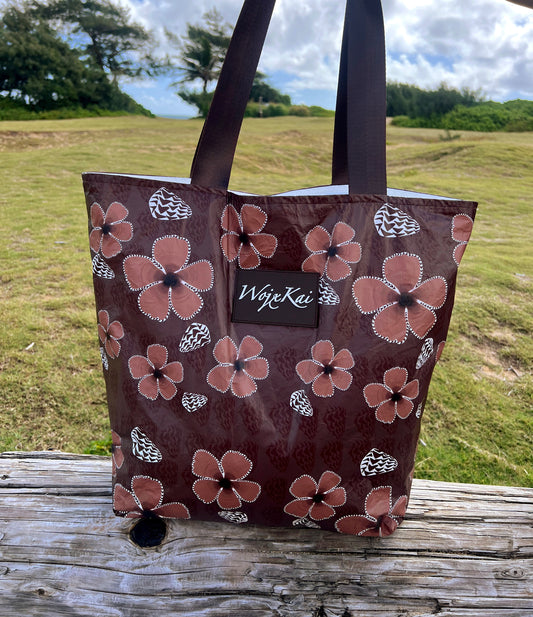 BROWN HEBREW SHELL TOTE